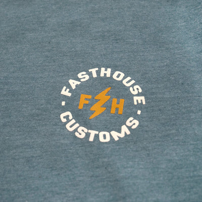 Fasthouse Women's Easy Rider Tee Heather Slate - Close-Up of Graphic on Front