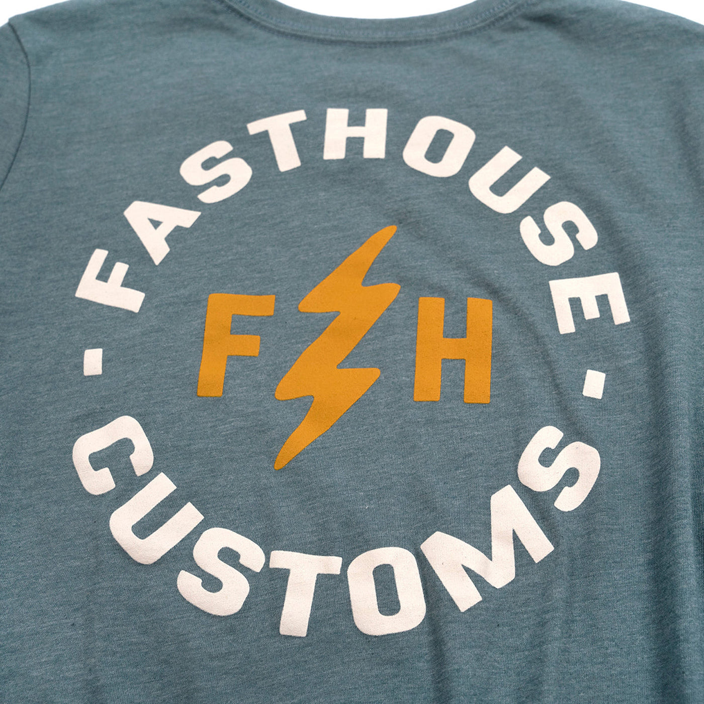 Fasthouse Women's Easy Rider Tee Heather Slate - Close-Up of Graphic on Back