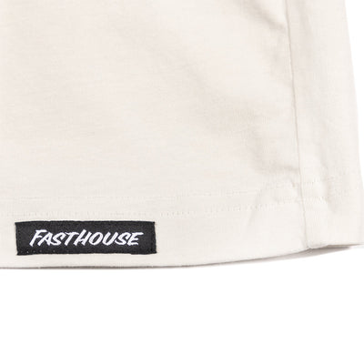 Fasthouse Women's Castaway Tee Natural - Close-Up of Tag Sewn into Hem