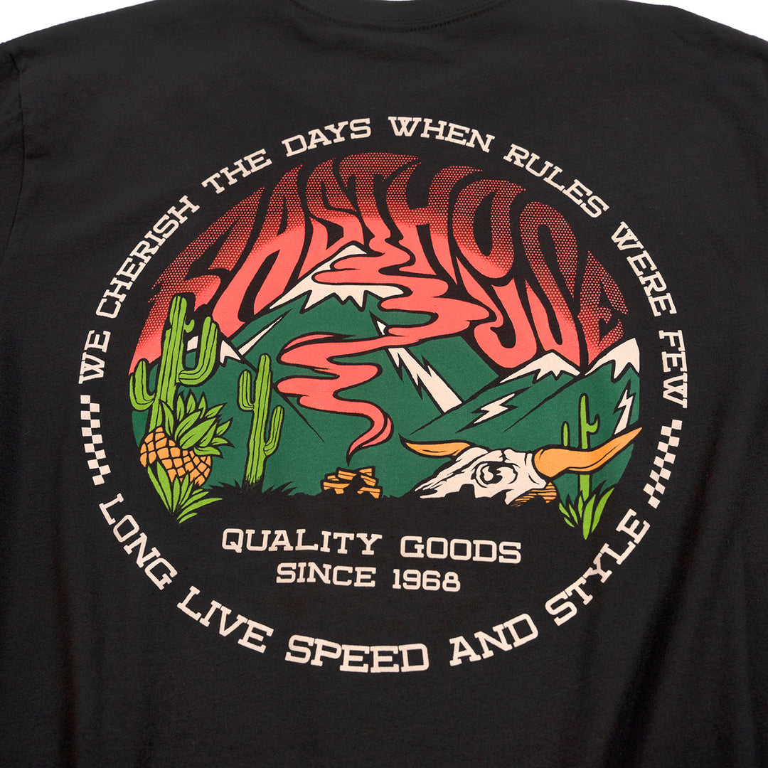 Fasthouse Nomad Tee Black - Close-Up of Graphic on Back