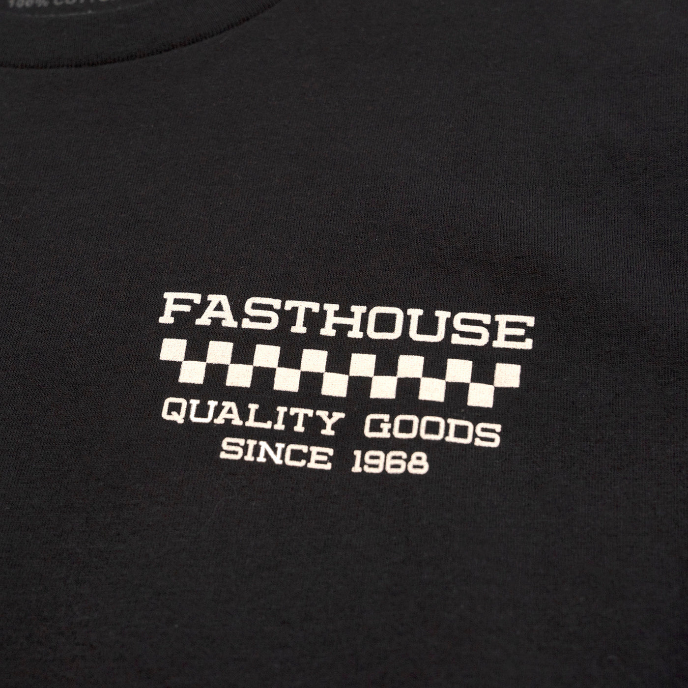 Fasthouse Nomad Tee Black - Close-Up of Graphic on Front