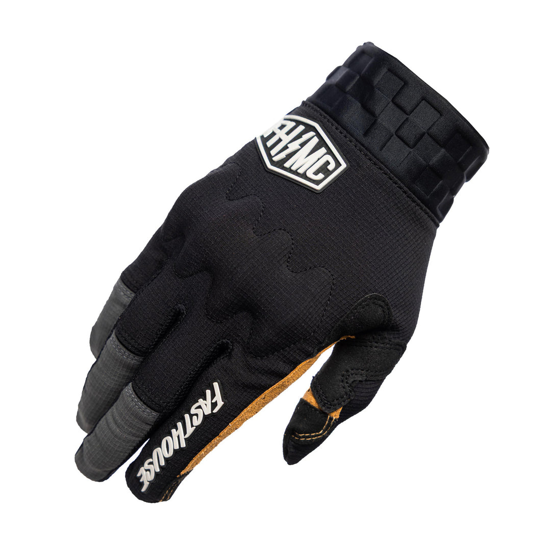 Fasthouse Off-Road Blaster Shield Gloves Black - Back of Right Hand View