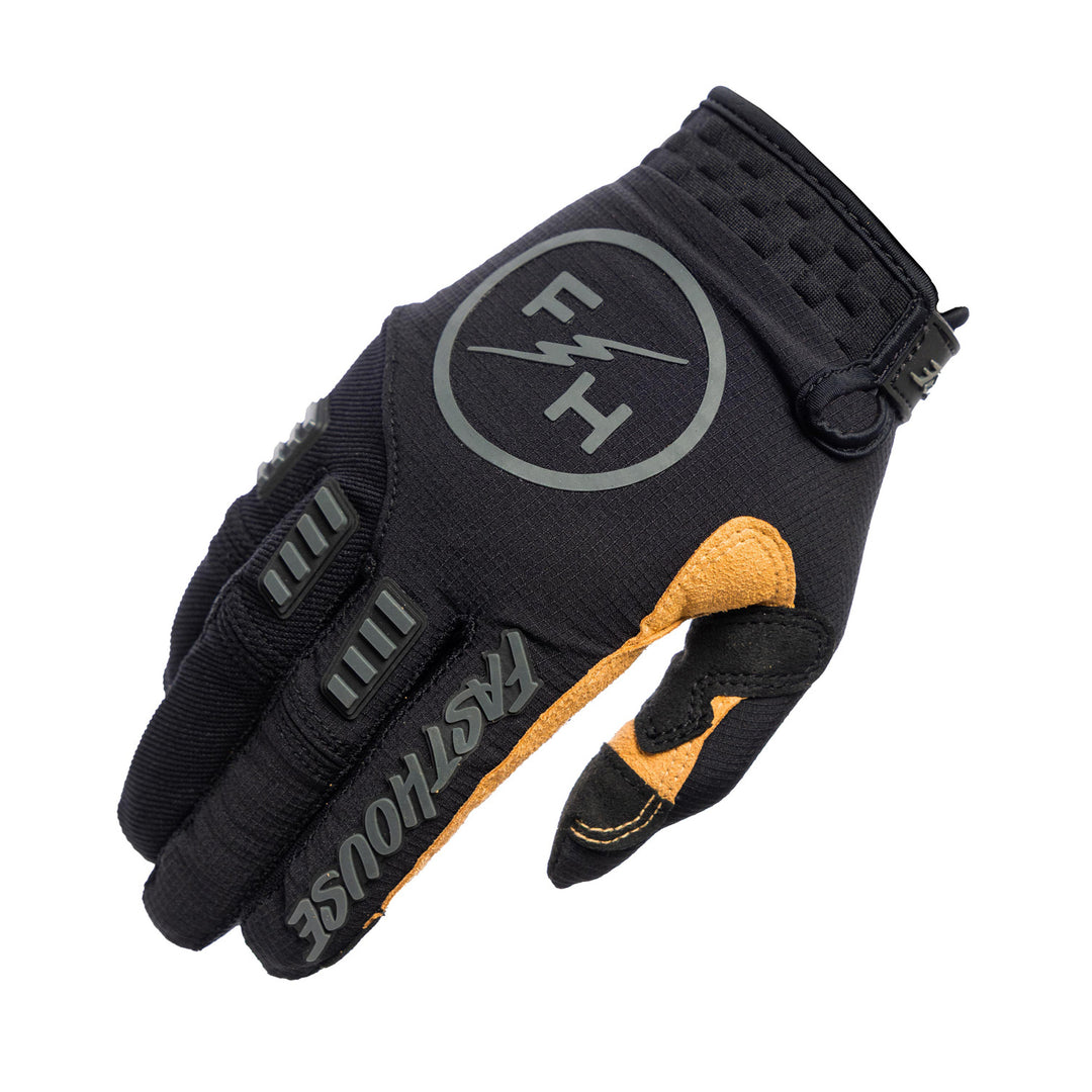 Fasthouse Off-Road Matox Gloves Black/Gray - Back of Right Hand View
