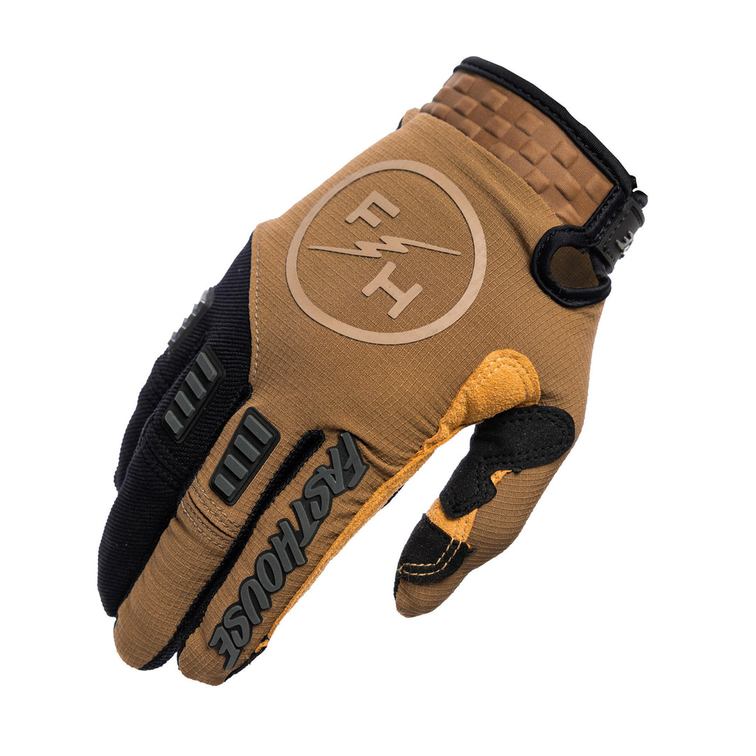 Fasthouse Off-Road Matox Gloves Teak/Black - Back of Right Hand View