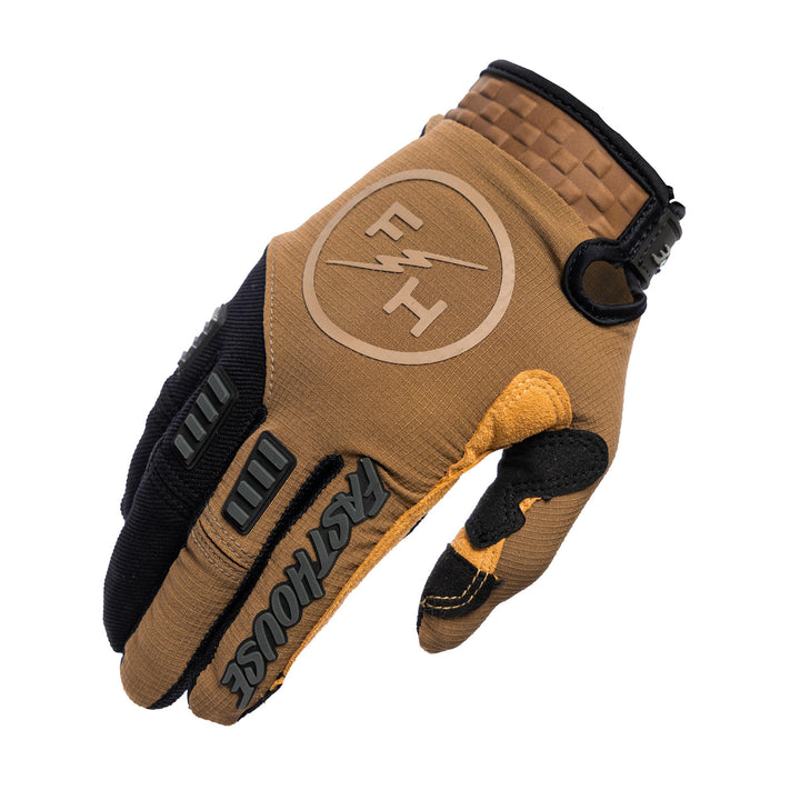 Fasthouse Off-Road Matox Gloves Teak/Black - Back of Right Hand View