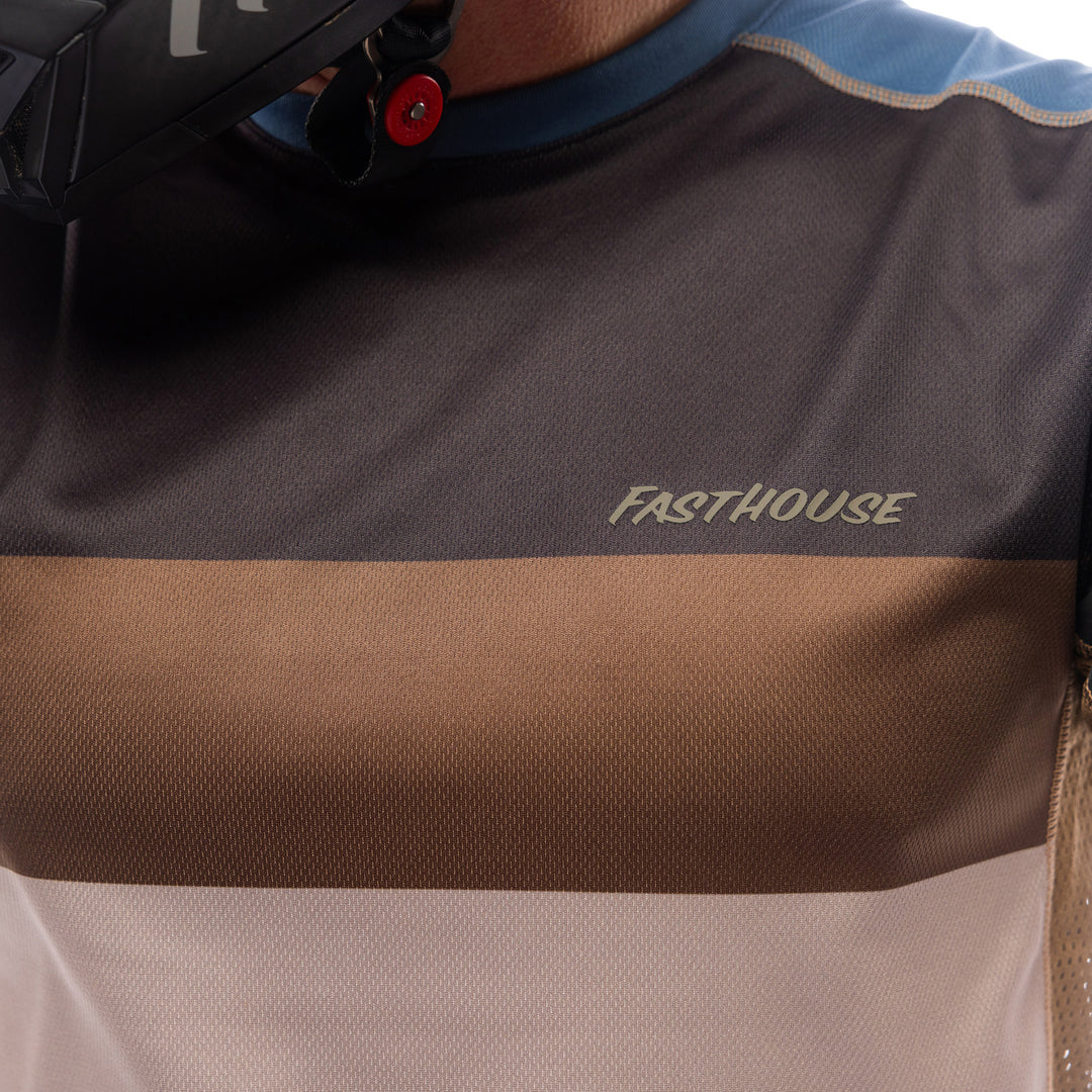 Fasthouse Off-Road Matox Jersey Moss/Black - Close-Up of Front Logo Graphic and Details