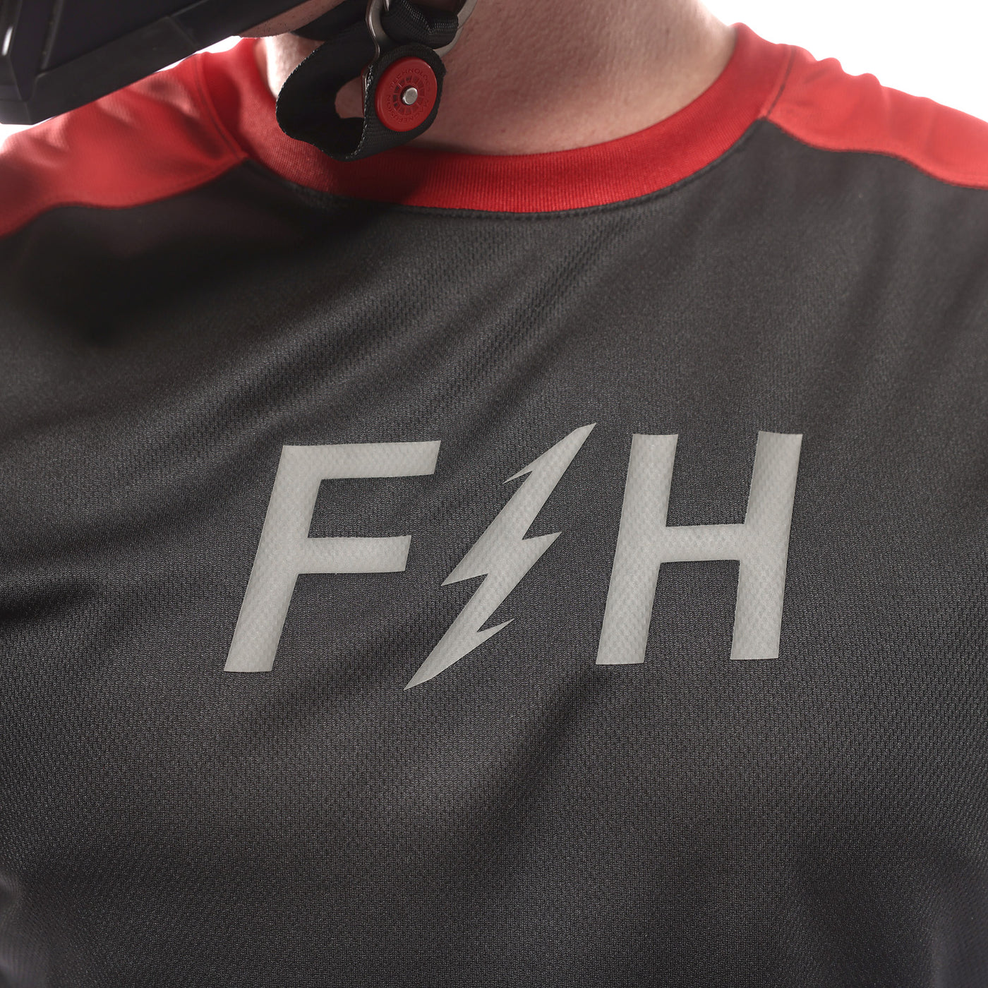 Fasthouse Off-Road Outland Jersey Black - Close-Up of Chest Graphic