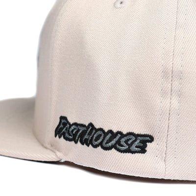 Fasthouse Origin Hat Chalk - Close-Up of Logo on Side