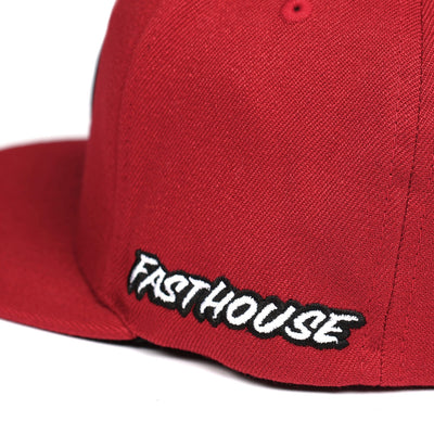 Fasthouse Origin Hat Red - Close-Up of Logo on Side