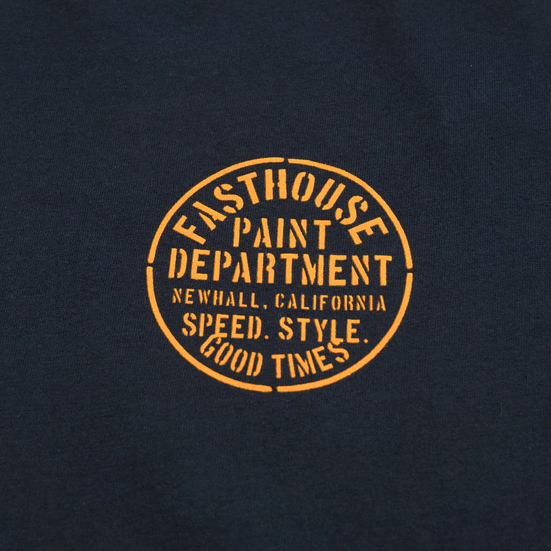 Fasthouse Paint Dept. Tee Navy - Close-Up of Graphic on Front