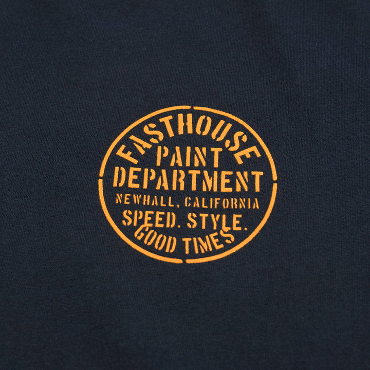 Fasthouse Paint Dept. Tee Navy - Close-Up of Graphic on Front