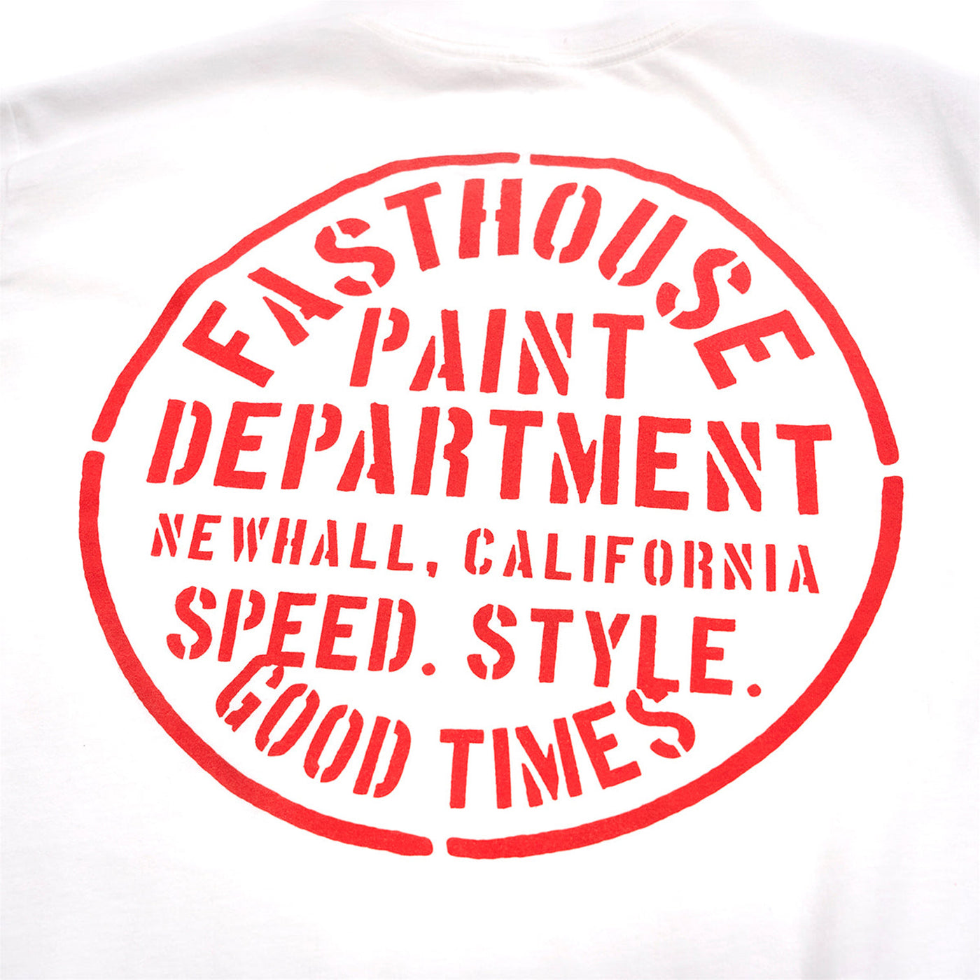 Fasthouse Paint Dept. Tee White - Close-Up of Graphic on Rear