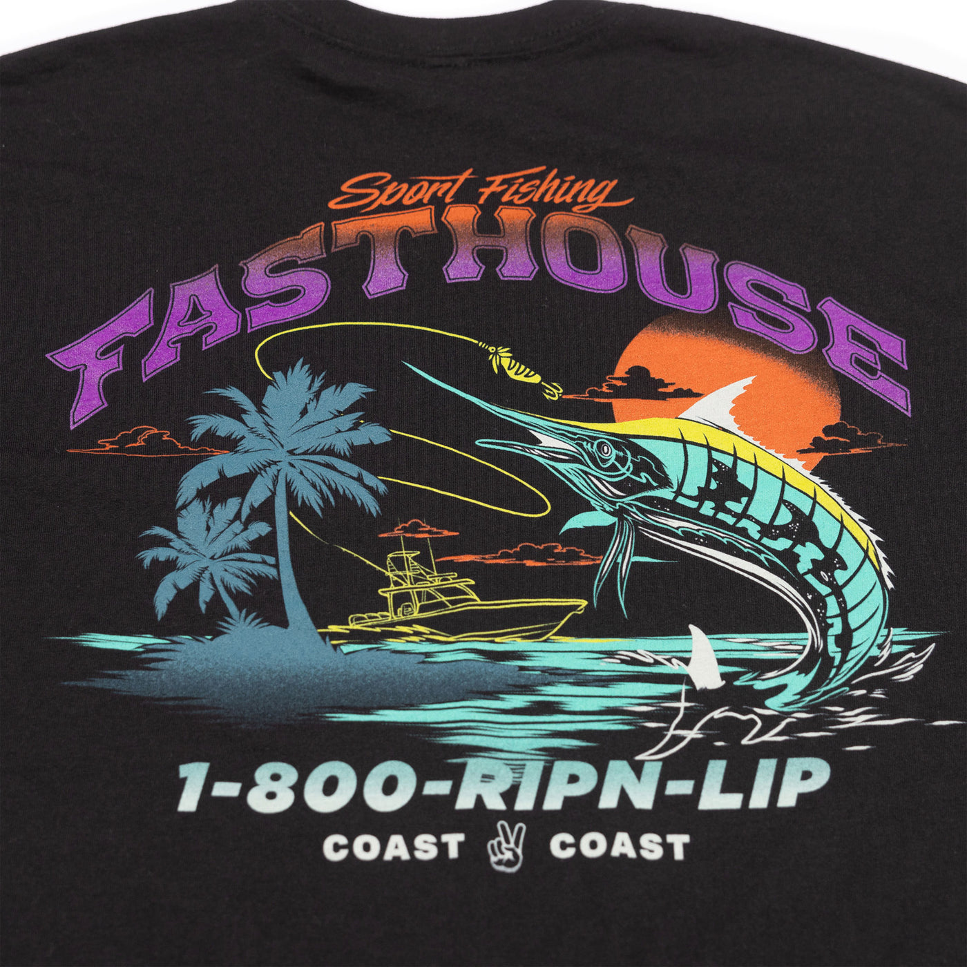 Fasthouse Panama Tee Black - Close-Up of Graphic on Back