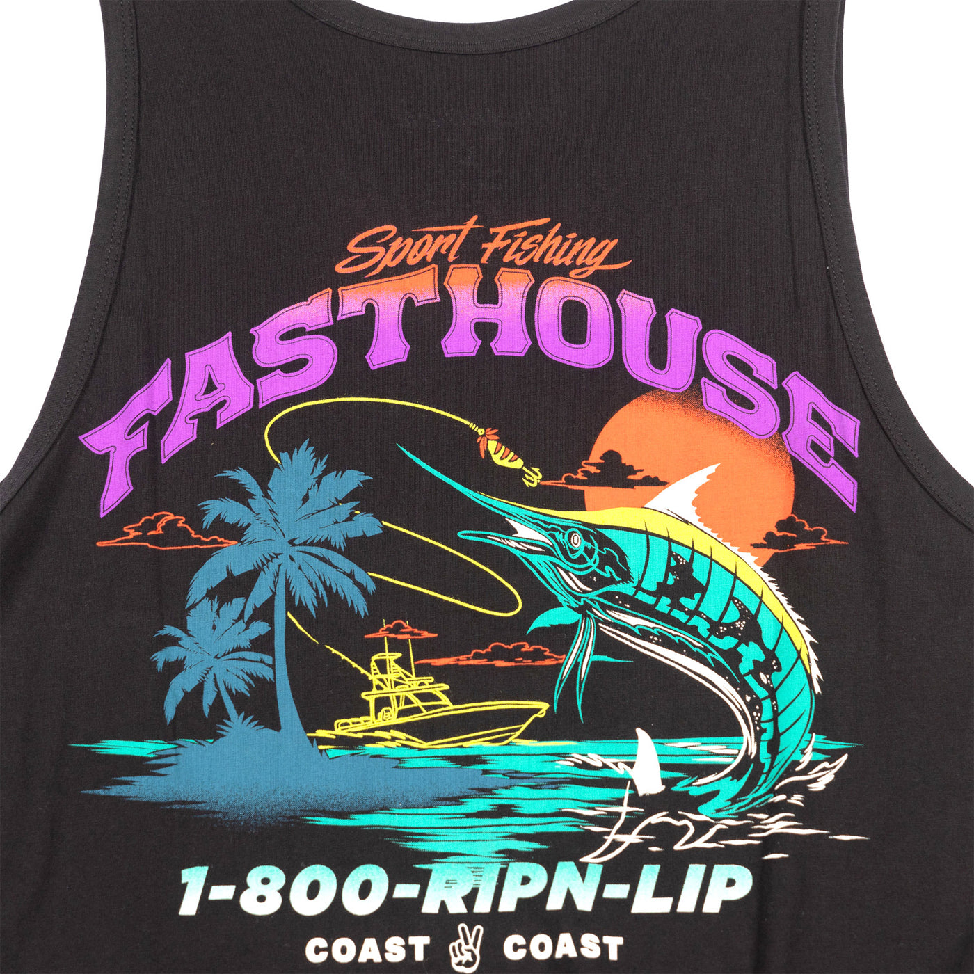 Fasthouse Panama Tank Black - Close-Up of Graphic on Back