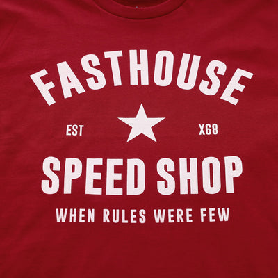 Fasthouse Paragon Tee Cardinal - Close-Up of Graphic on Front