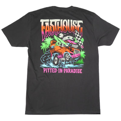 Fasthouse Pitted SS Tee Black Neon - Rear View