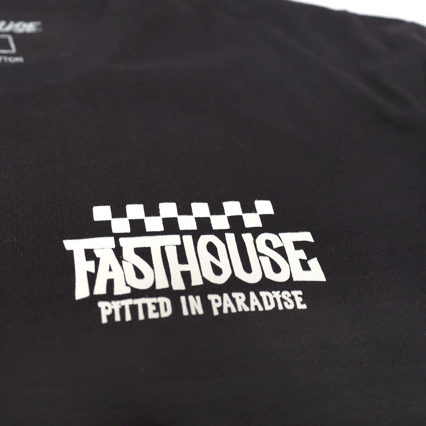 Fasthouse Pitted SS Tee Black Neon - Close-Up of Graphic on Front