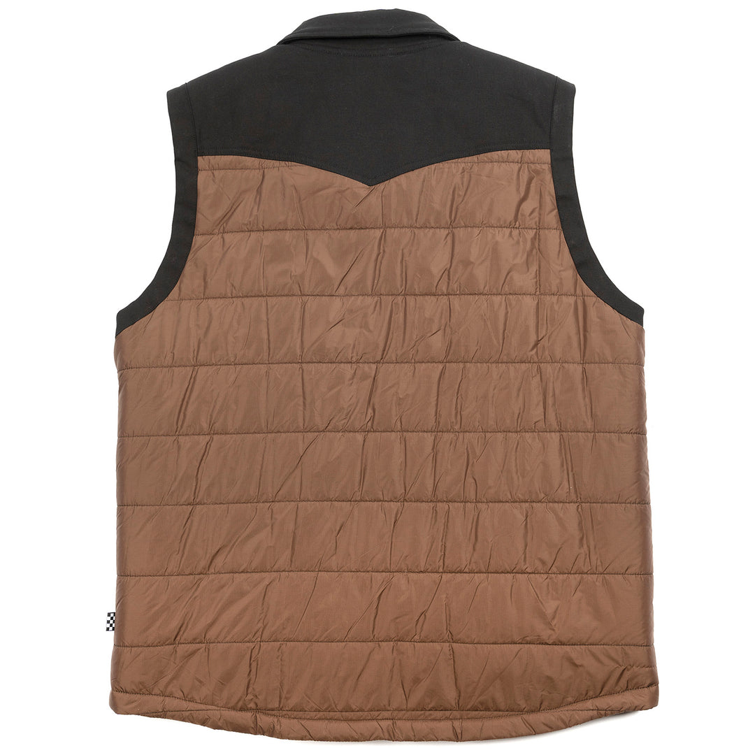 Fasthouse Prospector Puffer Vest Black/Brown - Rear View