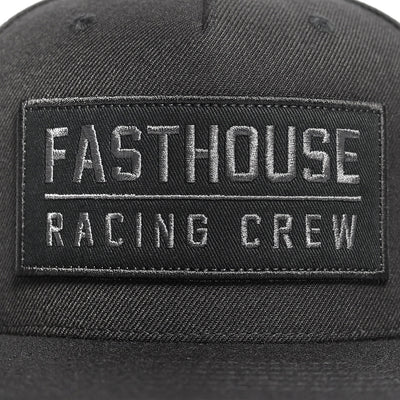 Fasthouse Racing Crew Hat Black - Close-Up of Front Graphic