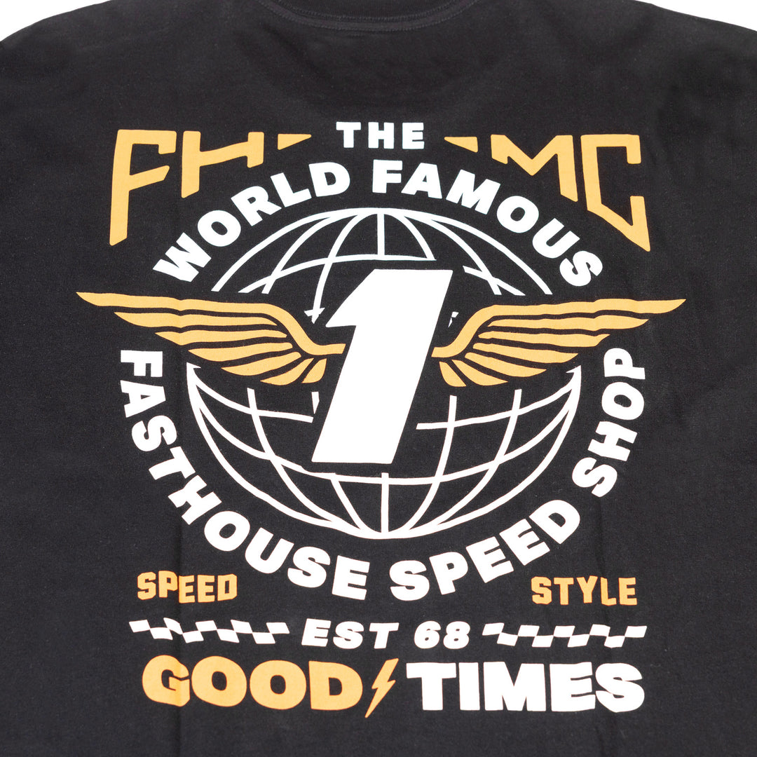Fasthouse Renown SS Tee Black - Close-Up of Graphic on Back