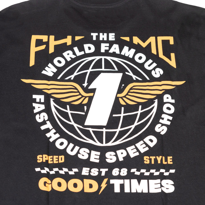 Fasthouse Renown SS Tee Black - Close-Up of Graphic on Back