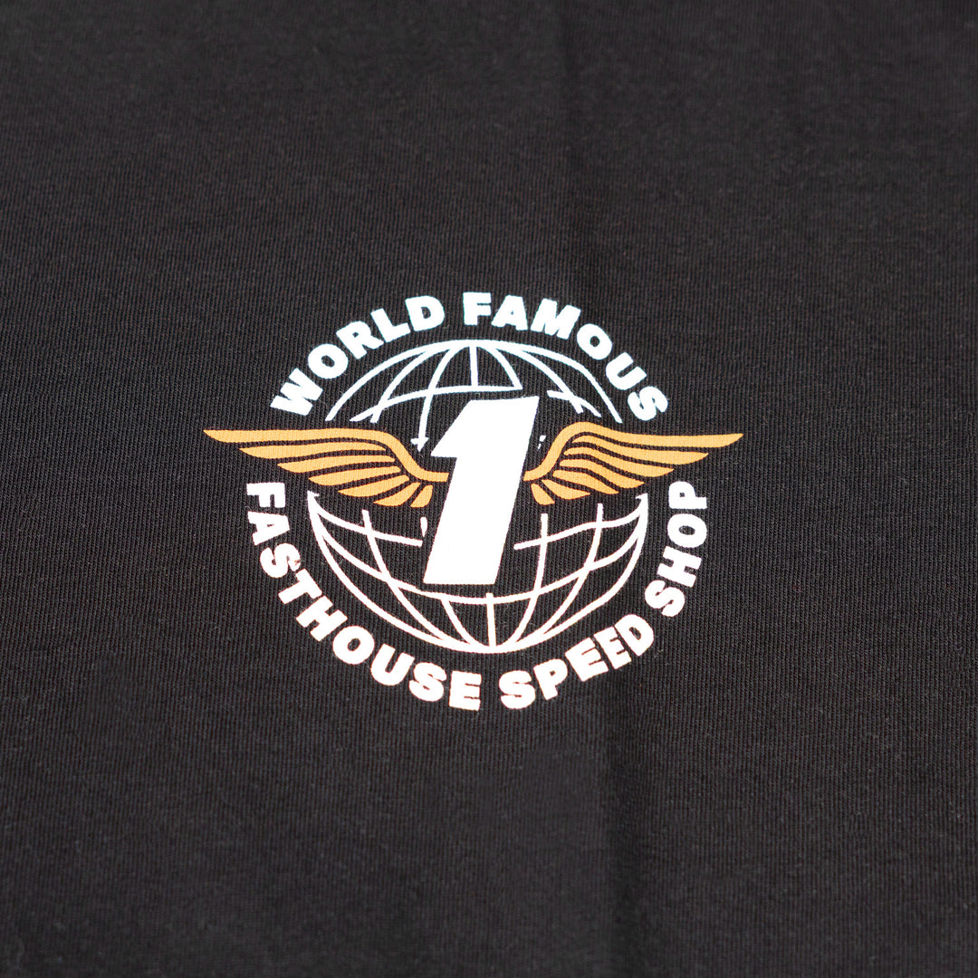 Fasthouse Renown SS Tee Black - Close-Up of Graphic on Front