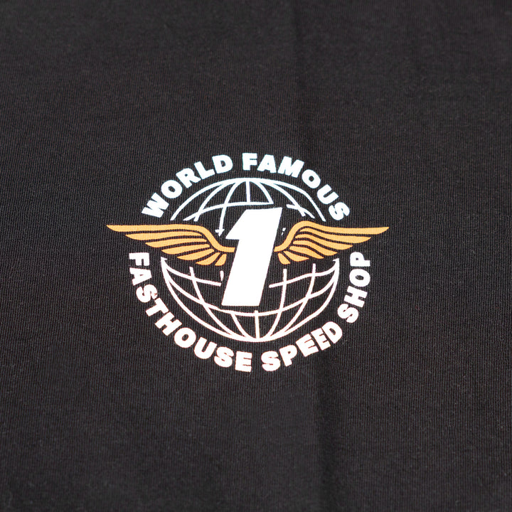 Fasthouse Renown SS Tee Black - Close-Up of Graphic on Front