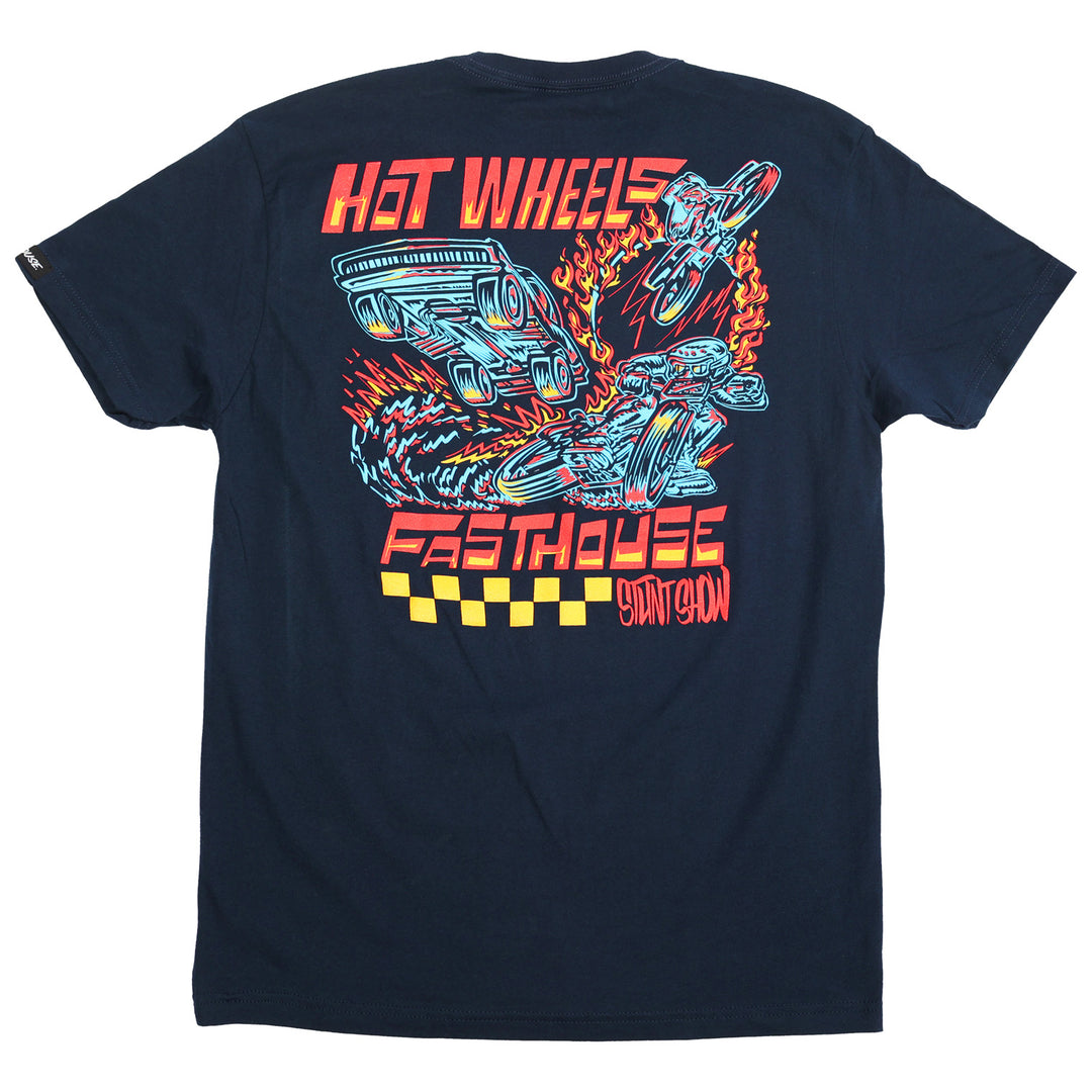 Fasthouse Resort Hot Wheels Stunt Show Tee Midnight Navy - Rear View