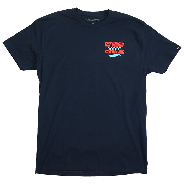 Fasthouse Resort Hot Wheels Stunt Show Tee Midnight Navy - Front View