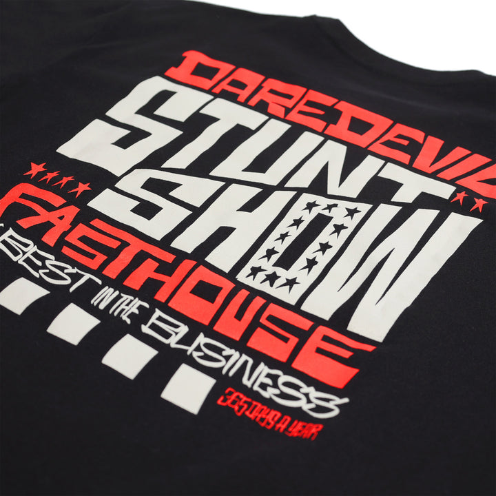 Fasthouse Resort Stunt Show Tee Black - Close-up of Graphic on Back