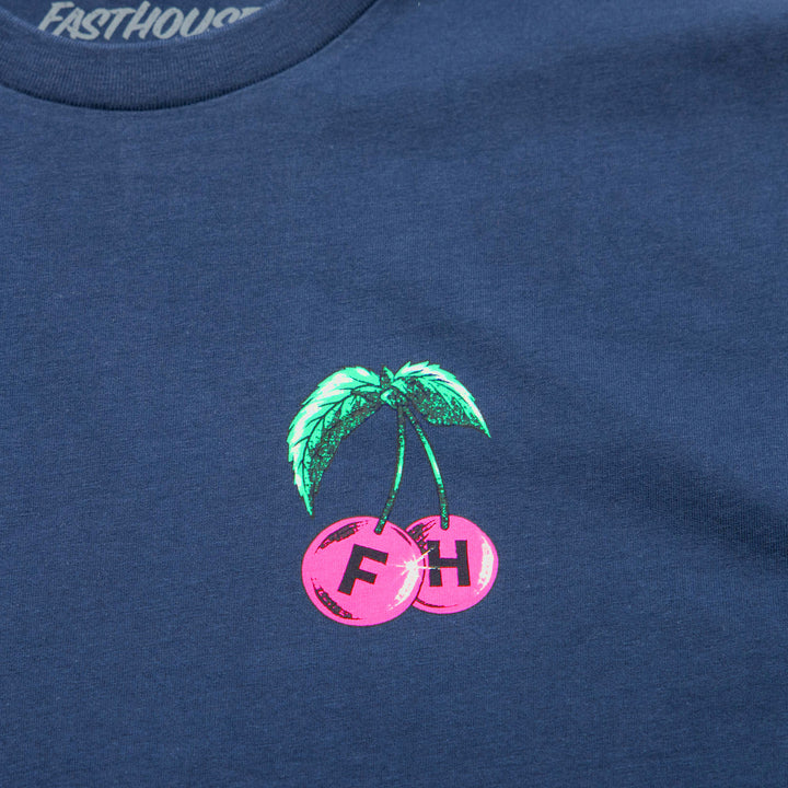 Fasthouse Ripe One SS Tee Midnight Navy - Close-Up of Graphic on Front