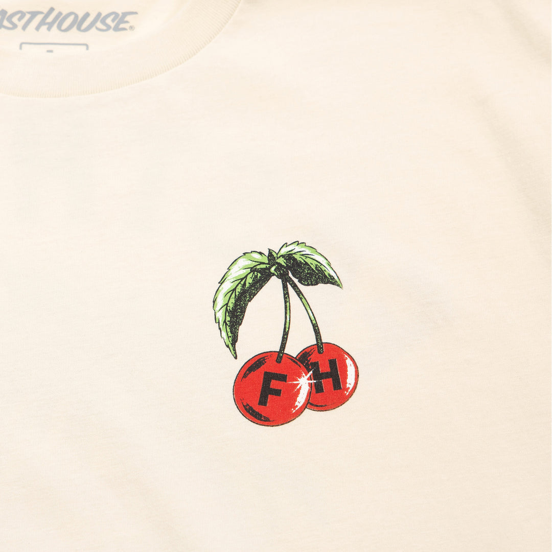 Fasthouse Ripe One SS Tee Natural - Close-Up of Graphic on Front