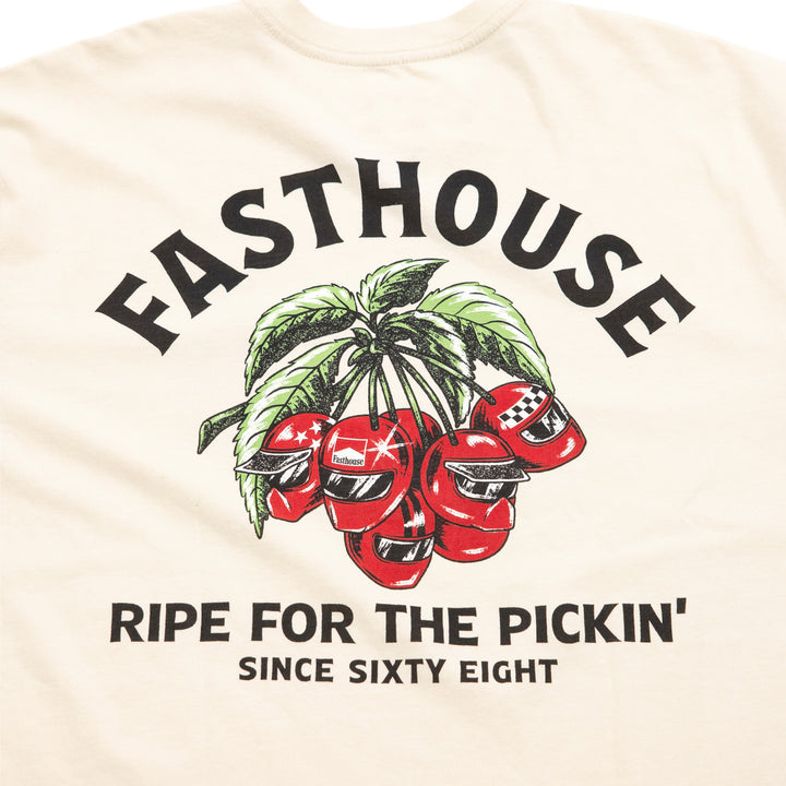 Fasthouse Ripe One SS Tee Natural - Close-Up of Graphic on Back