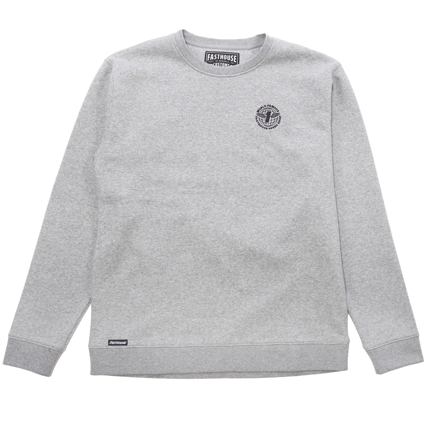 Fasthouse Renown Crew Neck Pullover Heather Gray - Front View