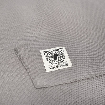 Fasthouse Robin Hooded Thermal Cloud Gray - Close-Up of Patch Label on Kangaroo Pocket