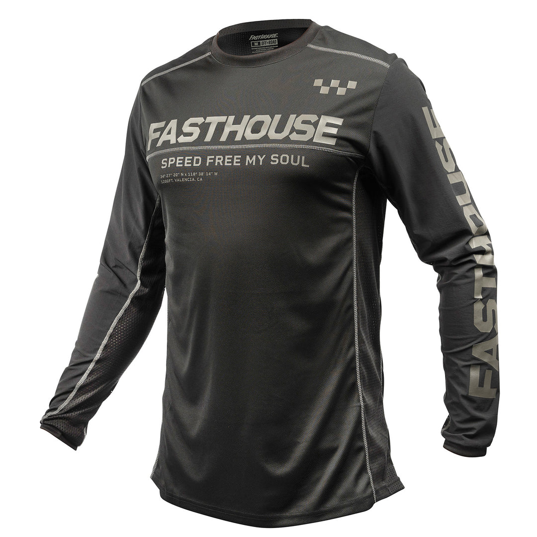 Fasthouse Off-Road Sand Cat Jersey Black/Black - Front View