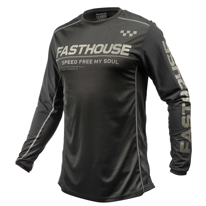 Fasthouse Off-Road Sand Cat Jersey Black/Black - Front View