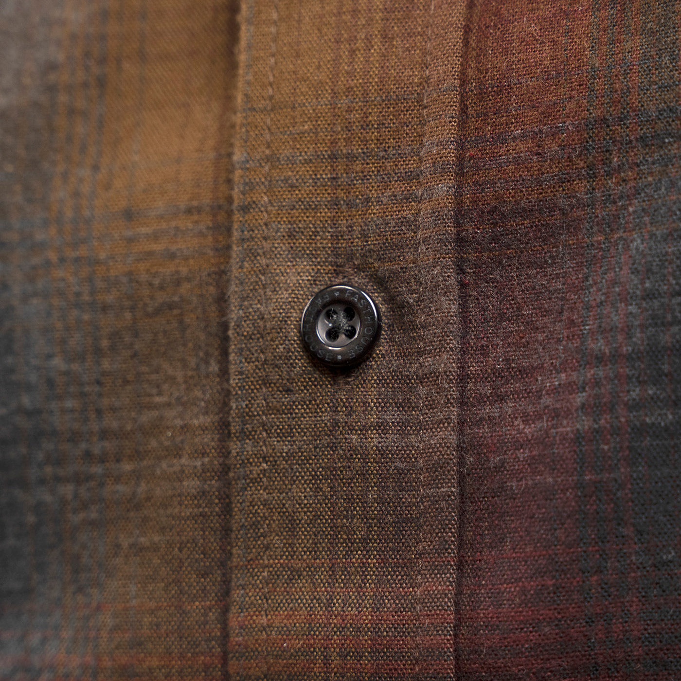 Fasthouse Saturday Night Special Flannel Dusk - Close-up of Button