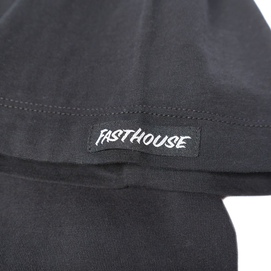 Fasthouse Savanna SS Tee Black - Close-Up of Logo Tag Sewn into Sleeve