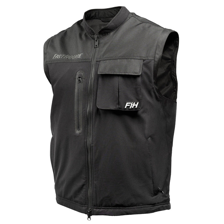 Fasthouse Off-Road Seeker Jacket Black - Front View of Sleeveless Vest