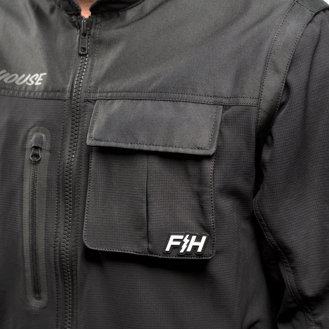 Fasthouse Off-Road Seeker Jacket Black - Close-Up of Chest Pocket