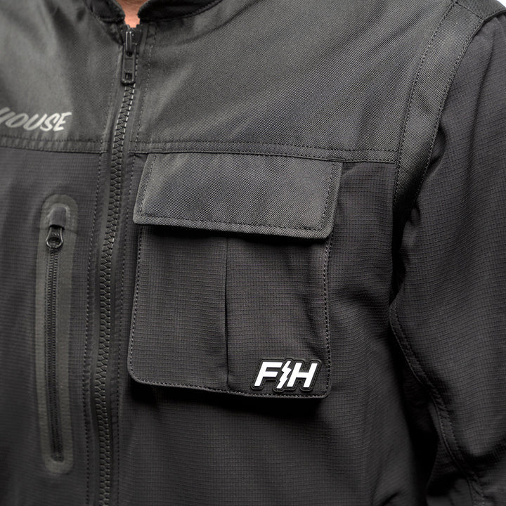 Fasthouse Off-Road Seeker Jacket Black - Close-Up of Chest Pocket