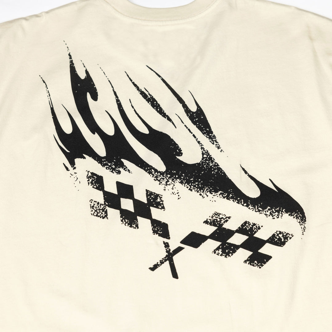 Fasthouse Sound Check SS Tee Natural - Close-Up of Graphic on Back