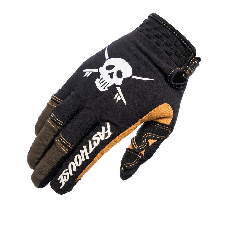 Fasthouse Sanguaro Bennet Gloves Black - Back of Right Hand View
