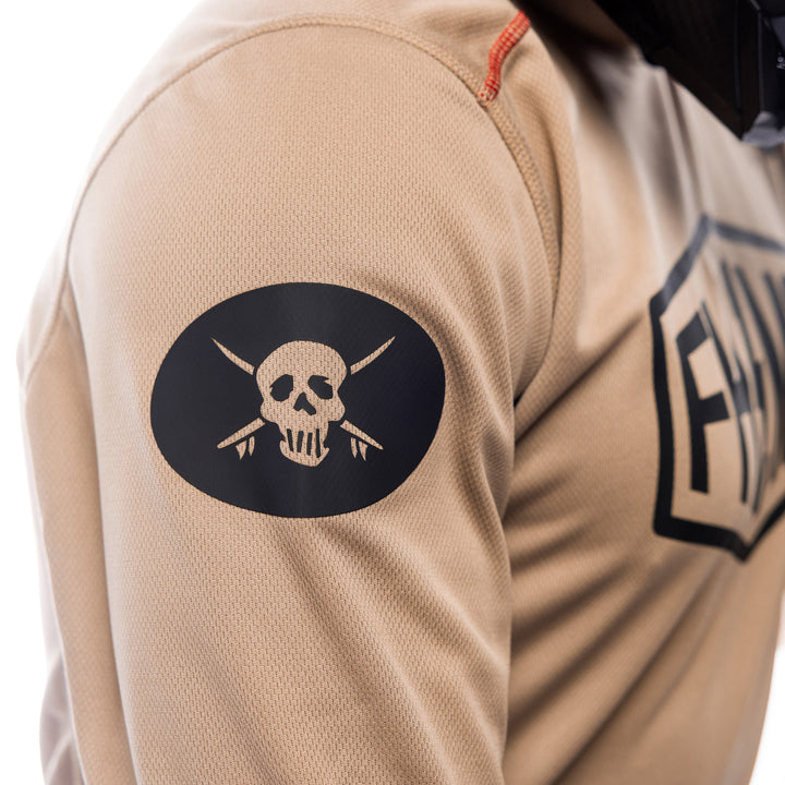 Fasthouse Sanguaro Bennet Jersey Moss - Close-Up of Upper Sleeve Graphic