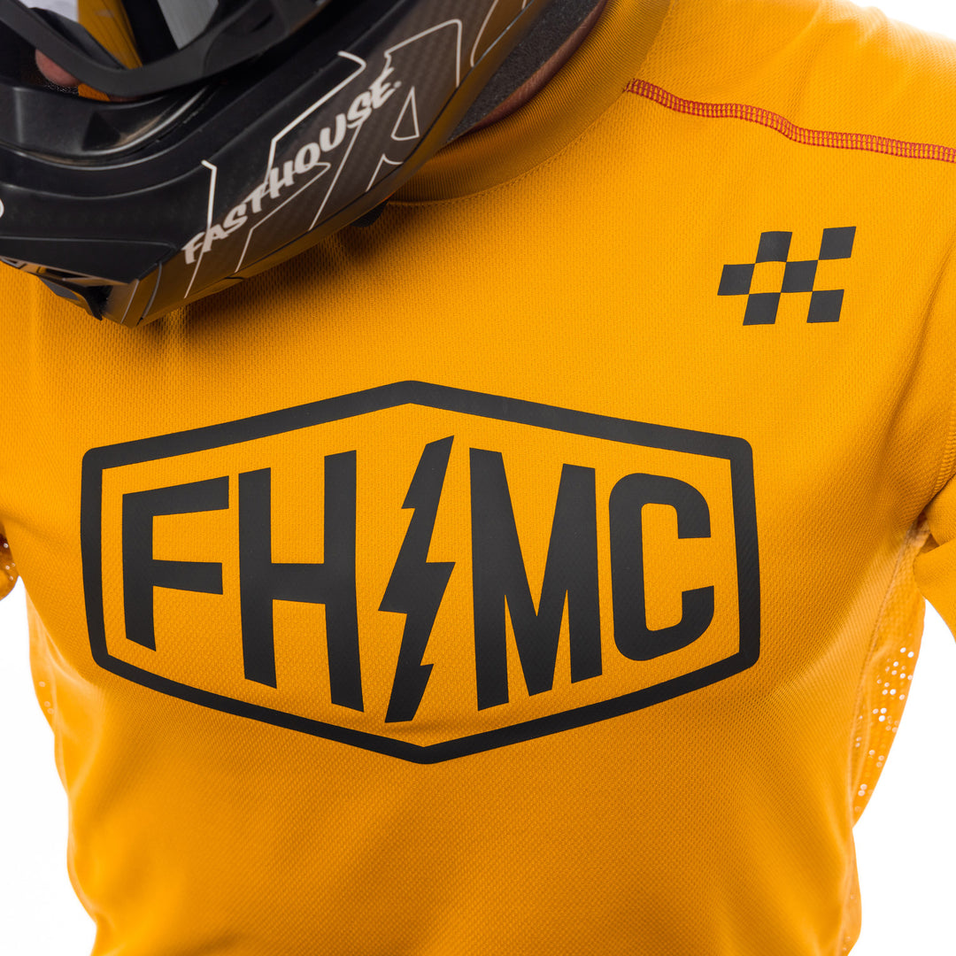 Fasthouse Sanguaro Bennet Jersey Vintage Gold - Close-Up of Front Graphcis