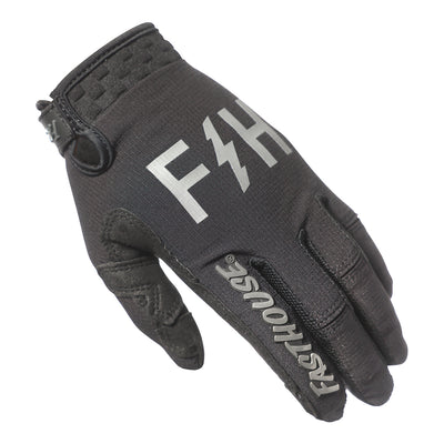 Fasthouse Speed Style Akin Gloves Black/Gray - Back of Left Hand View