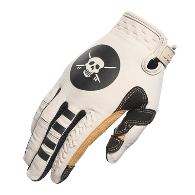 Fasthouse Speed Style Baja Gloves White Sand - Back of Right Hand View