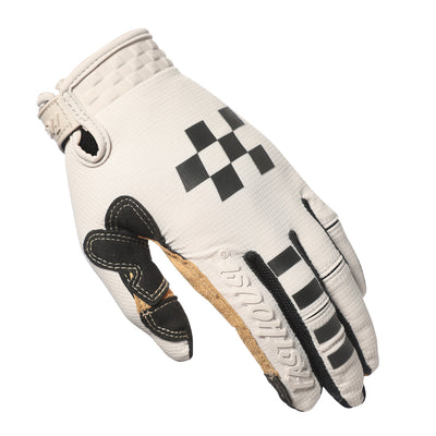 Fasthouse Speed Style Baja Gloves White Sand - Back of Left Hand View