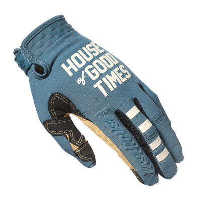 Fasthouse Speed Style Camino Gloves Teal - Back of Left Hand View